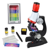 UpWay Science Mikroskop Seti LED Işıklı 100x 400x 1200x Büyütme Eğitici 12 Adet Biyolojik Örnek Hediyeli - 1