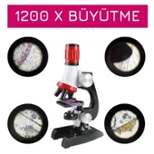 UpWay Science Mikroskop Seti LED Işıklı 100x 400x 1200x Büyütme Eğitici 12 Adet Biyolojik Örnek Hediyeli - 3