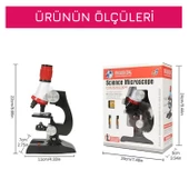 UpWay Science Mikroskop Seti LED Işıklı 100x 400x 1200x Büyütme Eğitici 12 Adet Biyolojik Örnek Hediyeli - 4