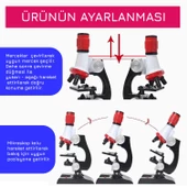 UpWay Science Mikroskop Seti LED Işıklı 100x 400x 1200x Büyütme Eğitici 12 Adet Biyolojik Örnek Hediyeli - 5