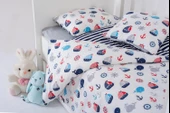 %100 Pamuk, 4 Parça Bebek Nevresim Takımı (Nevresim, Çarşaf, 2 Yastık Kılıfı), 100x150 cm - 4