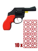 Pat Pat Mantar Tabancası 10 Paket Kapsül 1440 Adet Mantar Kırmızı - 1