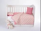 %100 Pamuk, 4 Parça Bebek Nevresim Takımı (Nevresim, Çarşaf, 2 Yastık Kılıfı), 100x150 cm - 1