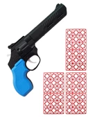Plastik Pat Pat Mantar Tabancası 3 Paket Kapsül Set Mavi - 1