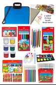 Öğrenci Boyama Seti 11 Parça 1 Paket 35x50 Resim Çantası Resim Defter Fabe Sulu Boya Kuru Boya Pastel Boya Keçeli Kalem - 3