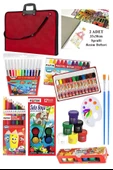 Öğrenci Boyama Seti 11 Parça 1 Paket 35x50 Resim Çantası Resim Defter Fatih Sulu Boya Kuru Boya Pastel Boya Keçeli Kalem - 2