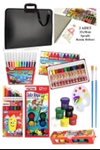 Öğrenci Boyama Seti 11 Parça 1 Paket 35x50 Resim Çantası Resim Defter Fatih Sulu Boya Kuru Boya Pastel Boya Keçeli Kalem - 1