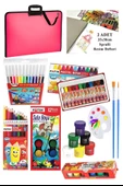 Öğrenci Boyama Seti 11 Parça 1 Paket 35x50 Resim Çantası Resim Defter Fatih Sulu Boya Kuru Boya Pastel Boya Keçeli Kalem - 4
