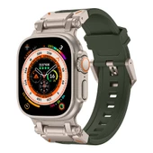 Apple Watch Ultra 49mm  KRD-101 Titanyum Metal Başlıklı Silikon Kordon - 8