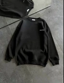 Kışlık Bisiklet Yaka Oversize Baskılı SweatShirt - Siyah - 4