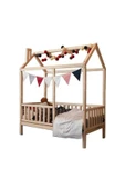 KÖŞK MOBİLYA Çatılı 120x200 Ölçüsünde Montessori Bebek & Çocuk Karyolası - 1