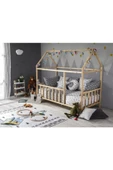 KÖŞK MOBİLYA Çatılı Doğal Montessori Bebek & Çocuk Karyolası - 1
