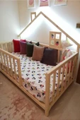 KÖŞK MOBİLYA Masal Model Montessori Bebek Ve Çocuk Karyolası Doğal Ahşap Yatak 100x200 Yatak Uyumlu - 3