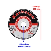 Karbosan Metal Kesici Taş 5 Adet Disk Taşlama Spiral Demir Kesme Diski 230x3.0x22.23 mm - 3