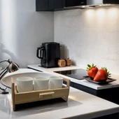 Ahşap Ayaklı Saklama,Düzenleme Takı,Mutfak,Ofis Kutusu - 1