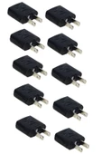 10 Adet Türk - Amerikan Priz Çevirici Adaptör Jack Plug - 1