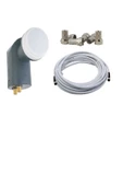 2 Li Lnb Elenbi 30 Metre Rg6-u4 48 Telli Uydu Çanak Anten Kablosu 10 Adet F Konnektör Hediye - 1