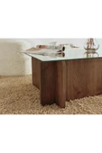 Eriza Piano, Yeni Nesil Modern Dikdörtgen Cam Orta Sehpa, Ceviz - 4
