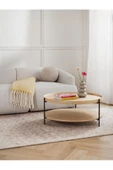 Eriza Renee, Yuvarlak Modern Orta Sehpa, Natural - 1