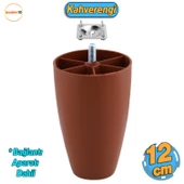 Oval Plastik Ayak 12 cm Kahverengi Mobilya Yükseltici Sehpa Kanepe Koltuk Ayağı Baza Ayakları Aparat thumbnail 1