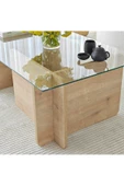 Eriza Piano, Yeni Nesil Modern Dikdörtgen Cam Orta Sehpa, Natural - 4