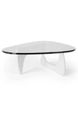 Eriza Vitra, Yeni Nesil Modern Elips Geometrik Orta Cam Sehpa, Beyaz - 3