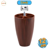 Oval Plastik Ayak 12 cm Ceviz Mobilya Yükseltici Sehpa Kanepe Koltuk Ayağı Baza Ayakları Aparatlı thumbnail 1