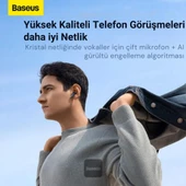 Baseus BT5.3V 2 Modlu AI Gürültü Engellemeli Mikrofonlu Bluetooth Kulaklık, Ultra Uzun Şarjlı Kulaklık - 5