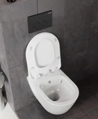 Creavit Kanalsız Asma Klozet Ve  Thermoplast Yavaş Kapanır Kapak TP329 thumbnail 3