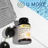 U MORE - Vitamin D3 (1000IU) Vitamin K2 - Şeker, Glüten, Gdo Içermez - 60 Yumuşak Kapsül - 5