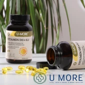 U MORE - Vitamin D3 (1000IU) Vitamin K2 - Şeker, Glüten, Gdo Içermez - 60 Yumuşak Kapsül - 4