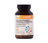 U MORE - Multivitamin 60 Tablet - Kalsiyum, Magnezyum, Demir, Çinko - Vegan, Şekersiz, Glutensiz - 1