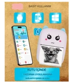 QASUL Taşınabilir Portatif Mini Cep Yazıcı Bluetooth Bağlantılı Telefon Bilgisayar Tablet Uyumlu Etiket Yazıcı - 3