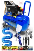 Bakır Sargı Motor Gerçek 50lt 2hp Süper Hızlı Dolum Daflongsseri Hava Kompresörü Havalı Boya Set - 4