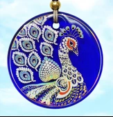 Tavus Kuşu Şekilli Yaldızlı Duvar Süsü Cam Hediyelik Dekor - 4