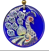 Tavus Kuşu Şekilli Yaldızlı Duvar Süsü Cam Hediyelik Dekor - 1