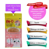 Me-o Kremalı Çizgili Orkinos Balıklı Kedi Sıvı Ödül Maması 4x15 Gr - 1