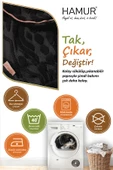 Yıkanabilir Puf Tabure Kılıfı Tak-Çıkar-Değiştir-Yenile Orta Sehpa Kılıfı By Letta Siyah - 4