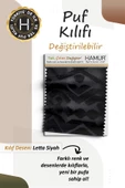 Yıkanabilir Puf Tabure Kılıfı Tak-Çıkar-Değiştir-Yenile Orta Sehpa Kılıfı By Letta Siyah - 3