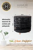 Yıkanabilir Puf Tabure Kılıfı Tak-Çıkar-Değiştir-Yenile Orta Sehpa Kılıfı By Letta Siyah - 5