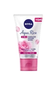 Nivea Aqua Rose 3ü1 arada Yüz Temizleme Peeling Maske,Organik Gül Suyu,Hyaluron,Mineral Kili 150ml - 1