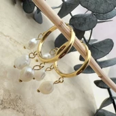 İnci Sallantılı Küpe - 1