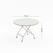 Eportatif Katlanır Masa ve 4 Adet Sandalye Seti Beyaz 1463 thumbnail 10