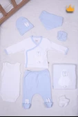 Babyhola 3 Boyutlu Tavşanlı Kız Erkek Bebek Yenidoğan 8'li Zıbın Seti 0-3 Ay Hediyelik Hastane Çıkışı 6017 - 4