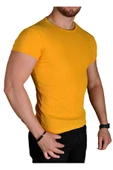 Likralı Erkek Tişört Sarı - 2