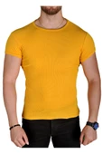 Likralı Erkek Tişört Sarı - 1