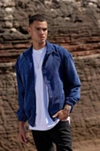 Kadife Oversize Erkek Mont & Ceket Mavi - 5
