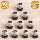 Eymen Polimer Düğme Kulp Çiçek Antik Bakır Mobilya Mutfak Çekmece Dolap Kulpu Kulbu Kulpları 10 ADET thumbnail 1