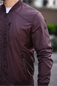 Göğüs Fermuar Detaylı Mevsimlik Erkek Mont Bordo - 4