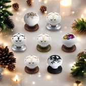 Eymen Polimer Düğme Kulp Beyaz Krom Mobilya Mutfak Çekmece Dolap Kulpu Kulbu Kulpları 5 ADET thumbnail 7